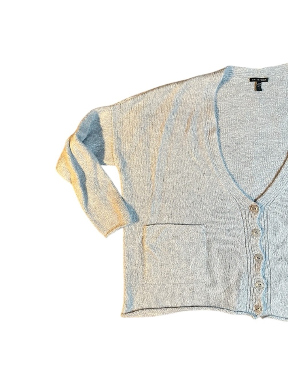 Eileen Fisher Light Blue V-Neck Knit Cardigan Sweater 1x - Picture 2 of 6
